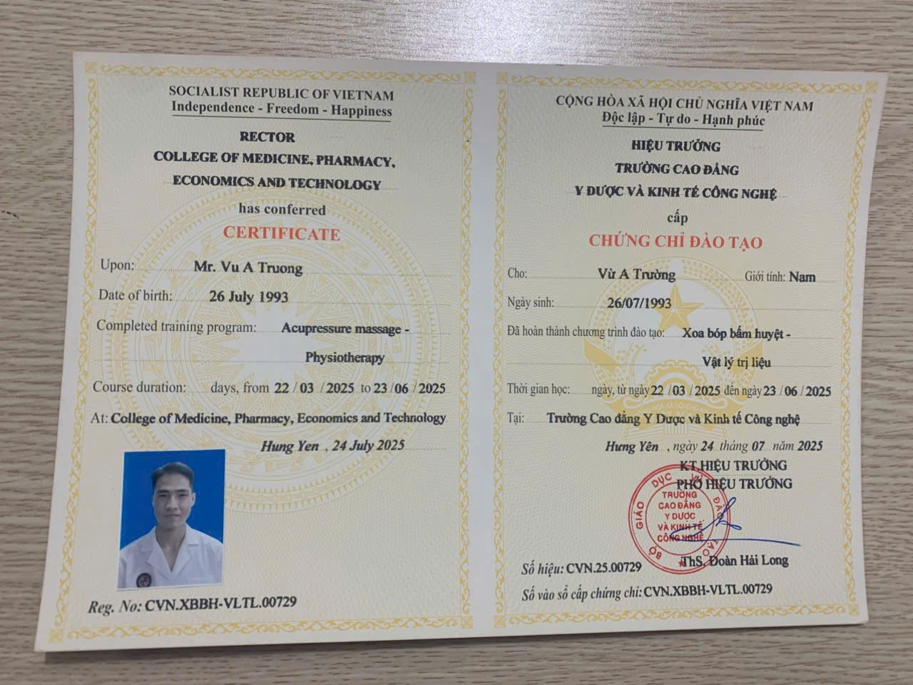 chung chi xoa bop bam huyet mau